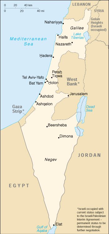[Country map of Israel]